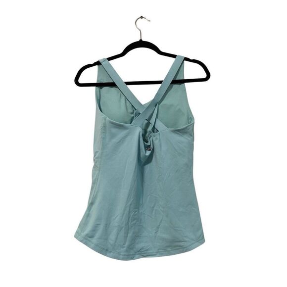 Prana Locano Bra Tank Top Womens M Ice Blue Stripe Racerback Gym Run Yoga - Picture 1 of 5